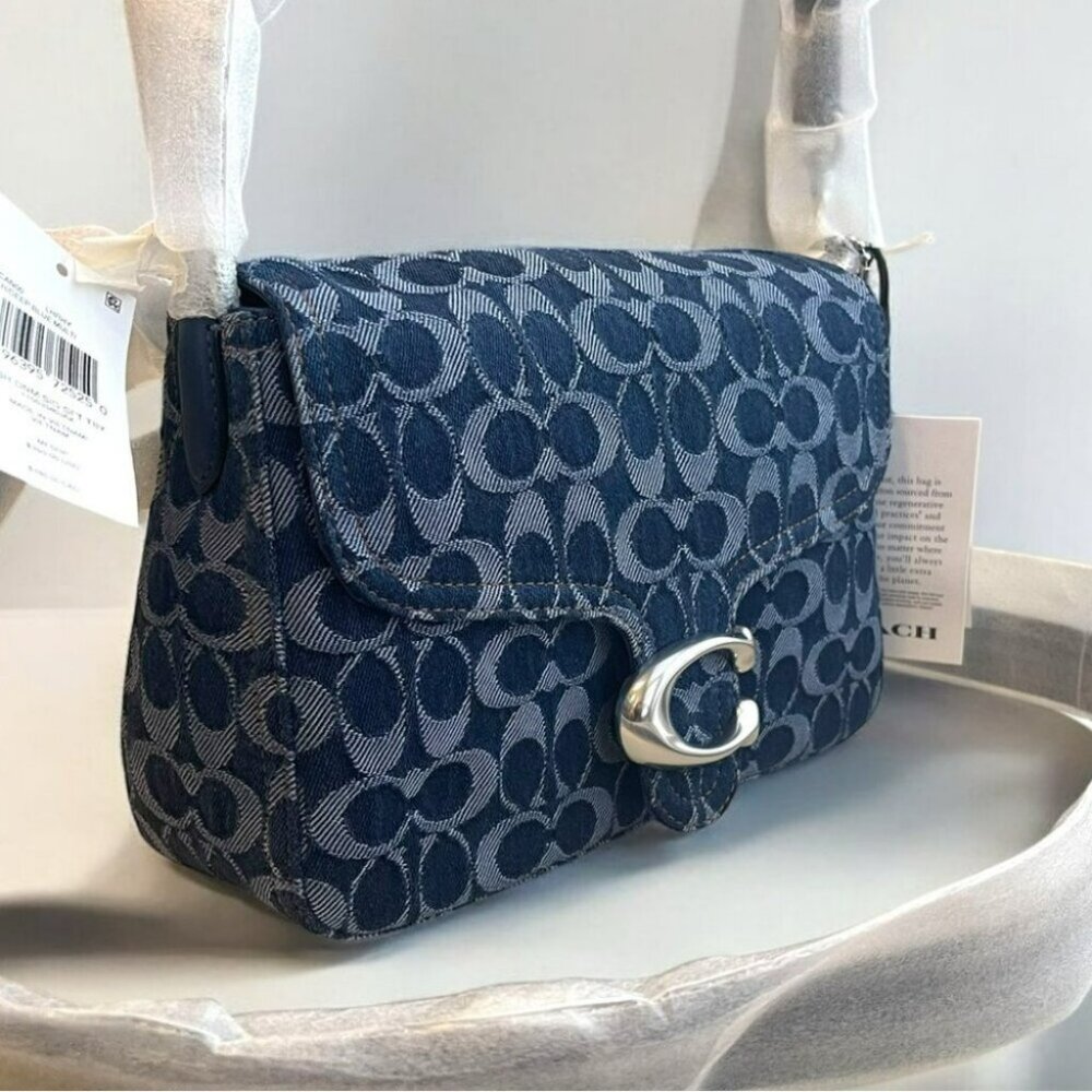 NWT Coach Denim Shoulder Bag - Picture 9 of 16